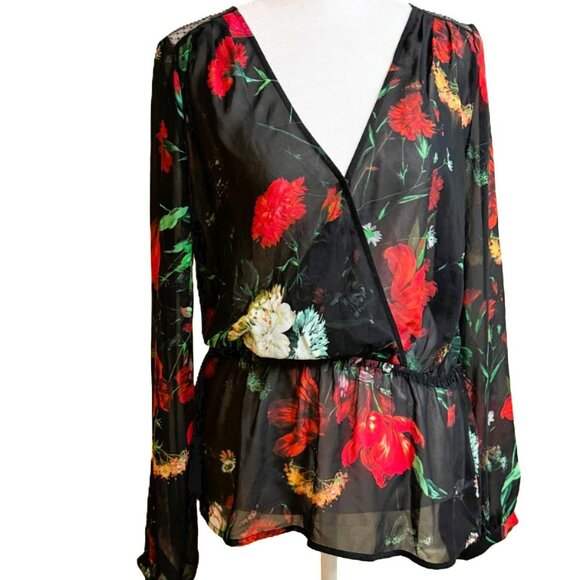 Express Tops - Express Surplice Peplum Blouse size S